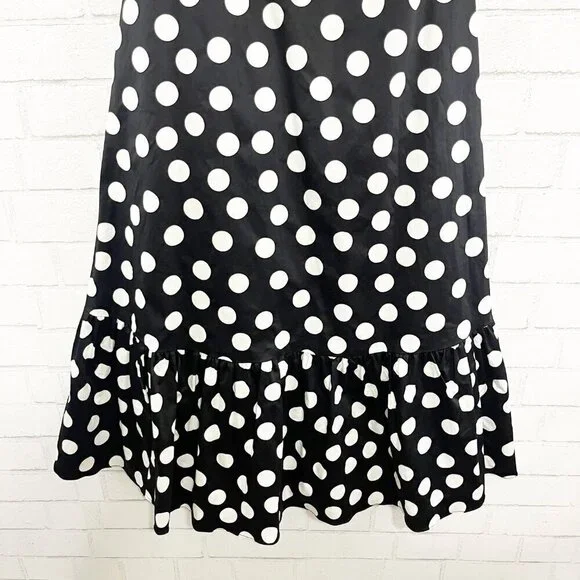 Hutch for Anthropologie Black & White Polka Dot Strapless Dress with Bow Size 4P - Picture 6 of 13